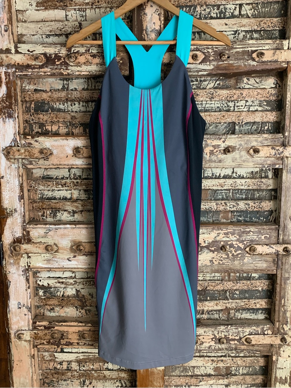 Title Nine Colorblock Racerback Athletic Golf Dress, Zip Pocket Athleisure, S